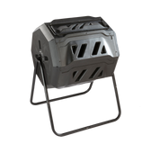 useful. Twin Chamber Rotating Compost Bin - Dual Chamber Rolling Compost Tumbler with Sliding Door and Solid Steel Frame