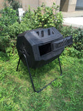 useful. Twin Chamber Rotating Compost Bin - Dual Chamber Rolling Compost Tumbler with Sliding Door and Solid Steel Frame