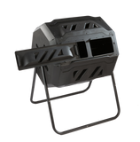 useful. Twin Chamber Rotating Compost Bin - Dual Chamber Rolling Compost Tumbler with Sliding Door and Solid Steel Frame