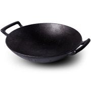 Useful. UH-CI193 14 Inch Cast Iron Wok with Handles and Built in Base